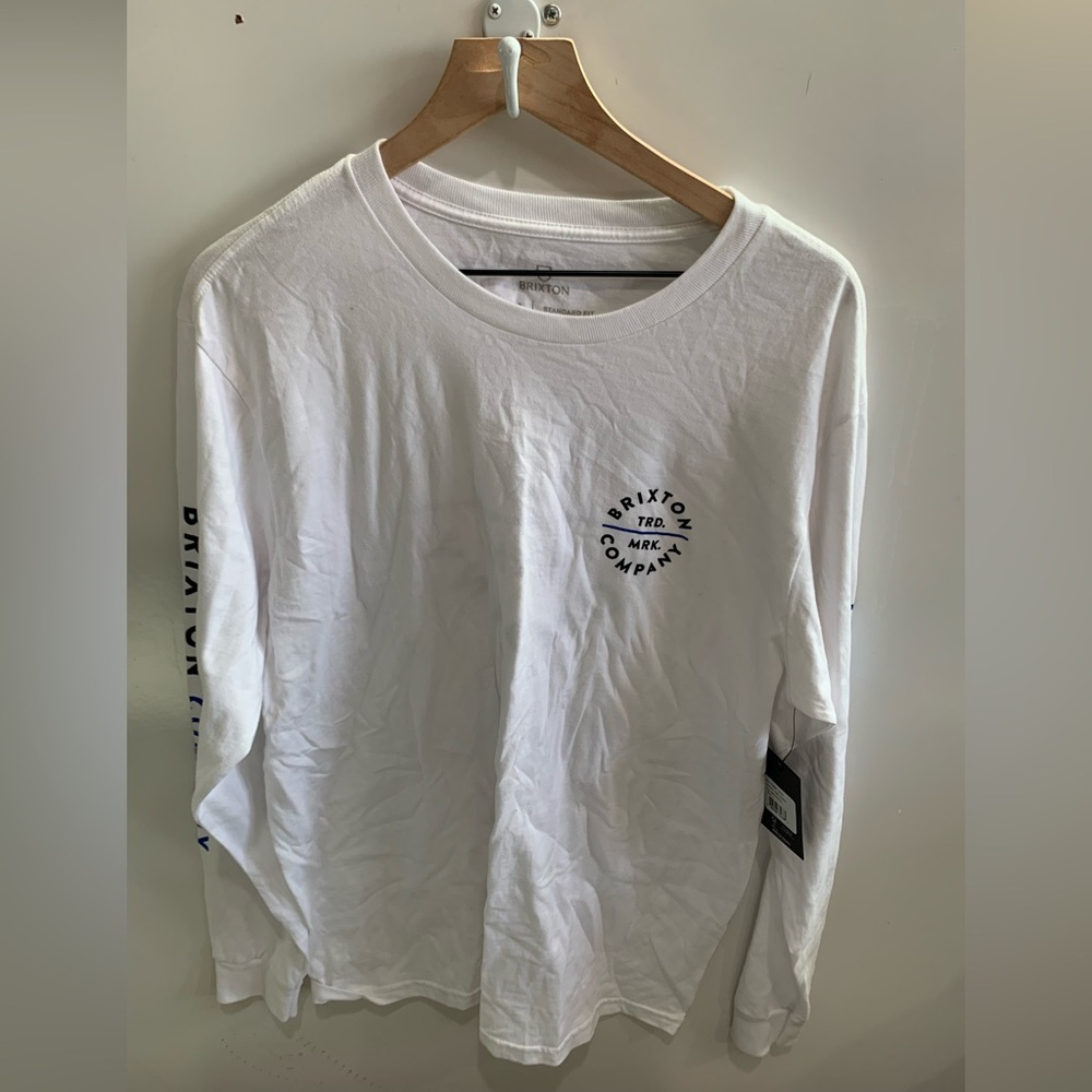 Brixton White Long Sleeve Tee size L NWT Street Wear nWT